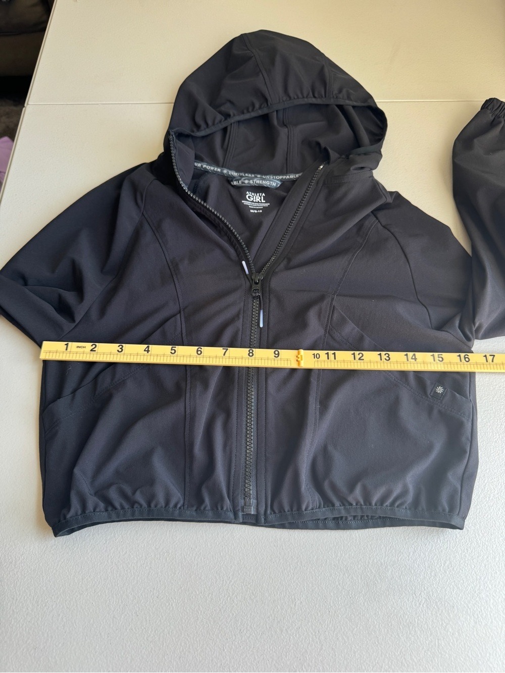 Athleta girl lightweight full zip hooded athletic jacket size 8/10, - Picture 5 of 10